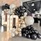 Black and Gold Balloons, 12 Inch 35PCS Black and White Balloons with Metallic Gold Latex Balloon